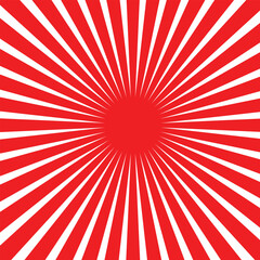 Red sunburst background. Red rays background, with star, light rays, halftone effect on white background. Vector illustration.