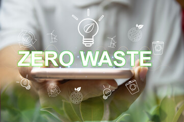 Zero Waste concept, a guideline for reducing waste to zero or reduce the amount of waste per person to as little as possible In order to stop the problem from the beginning