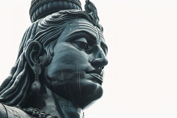 The tallest Adiyogi statue, Isha foundation Coimbatore , tamil nadu, india isolated in a white background