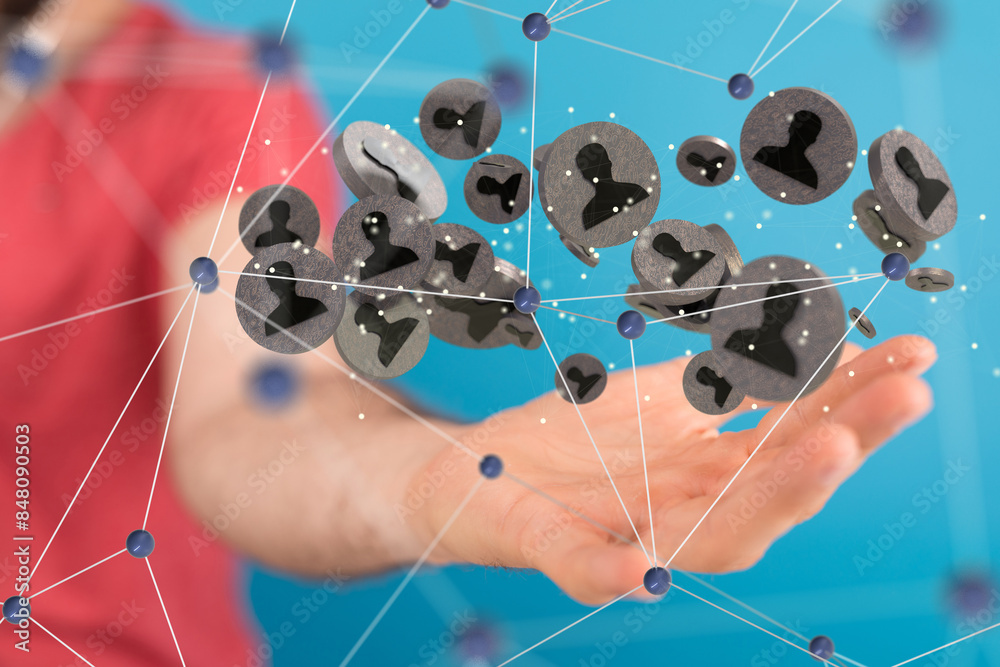 Aufkleber conference team work connection digital concept