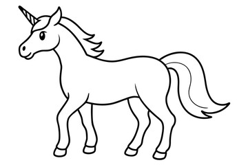 Unicorn Line art Vector