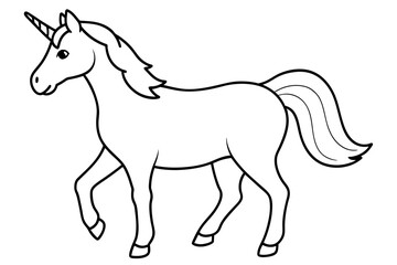 Unicorn Line art Vector