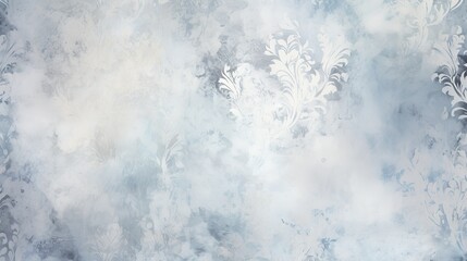 Fototapeta premium distressed damask background, white, blue, black, gray, beautiful muted watercolor damask background, vintage background, distressed damask pattern background