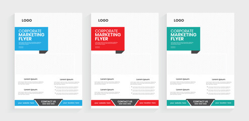 Modern a4 flyer design, Creative handout, poster design, and door hanger print layout. Marketing material publication leaflet template.