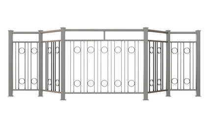 3D illustration features a minimalist masterpiece - a stainless steel railing seamlessly complementing modern and architectural design (transparent background).