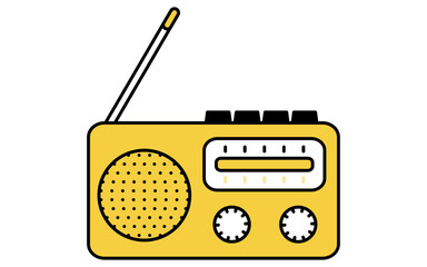 Simple line drawing icon of emergency kit, portable radio