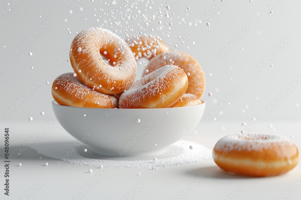 Sticker Bowl of powdered donuts