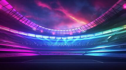 The Football stadium at night with colorful isolation, Illustration