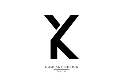 YK, KY Abstract Letters Logo Monogram design Font Vector Initials Symbol