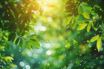 Obraz premium Sunlit Canopy with Bokeh and Foliage