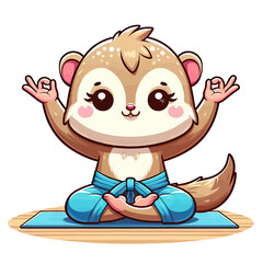 Naklejka premium cartoon of animal in yoga 