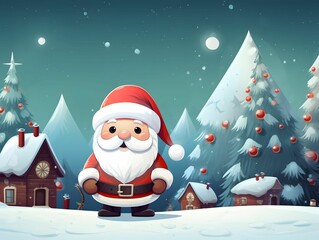 santa claus and christmas tree