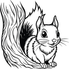 Squirrel coloring pages for kids
