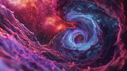 3D rendering. Abstract background with swirling blue and purple vortex.