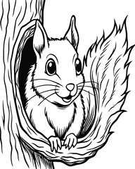 Squirrel coloring pages for kids