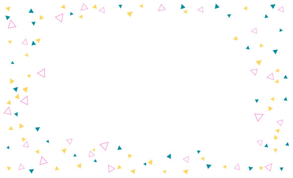 Cute frame colorful confetti frame triangle border design vector Illustration