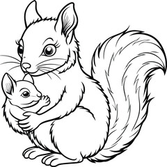 Squirrel coloring pages for kids