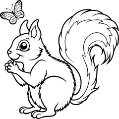 Squirrel coloring pages for kids