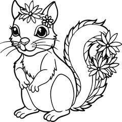 Squirrel coloring pages for kids