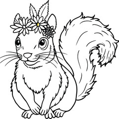 Squirrel coloring pages for kids
