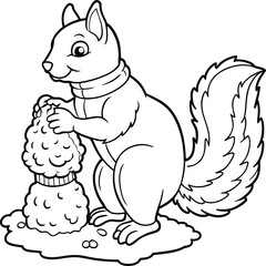 Squirrel coloring pages for kids