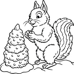Squirrel coloring pages for kids