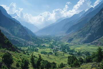 Majestic Mountain Valley Landscape