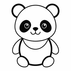 Adorable Panda Silhouette Vector Illustration