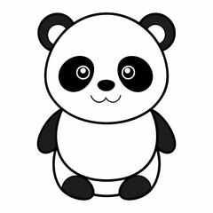 Cute Cartoon Panda Silhouette Vector Illustration