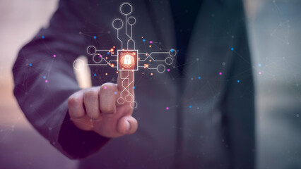 Cyber Protection Data Security Internet Privacy, Internet and technology concept on virtual screen....