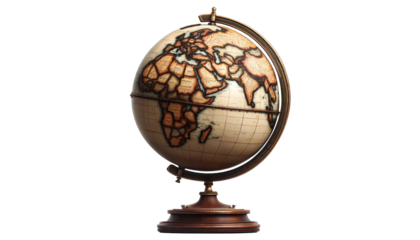Vinntage globe isolated on transparent or white background