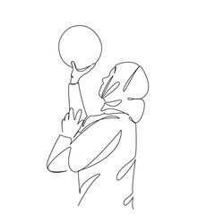 Muslim girl playing basketball