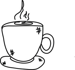 illustration of cup of coffee hand drawing
