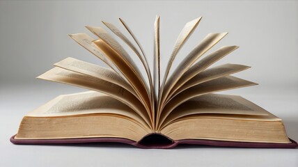 Fototapeta premium stack of book, a clean solid light background.