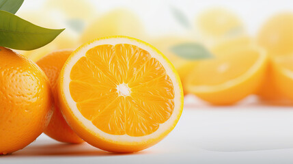 Sun-Kissed Citrus Elegance - Oranges and Leaves.