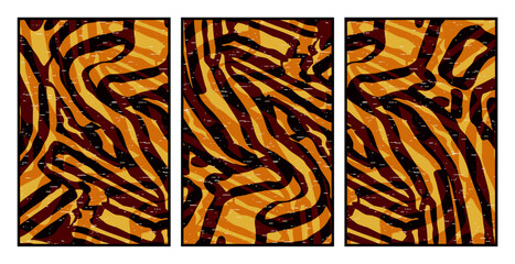 Set of 3 Abstract pattern. Illustration for printing on wall decorations. For use in graphics.