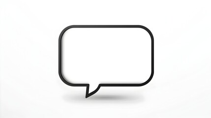 Naklejka premium Minimalist Rectangular Speech Bubble with Fine Black Outline on Clean White Background