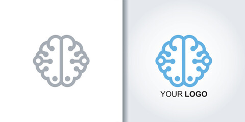 brain tech logo icon template