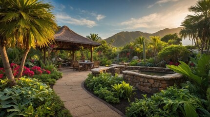 Cute modern terrace in an exotic location