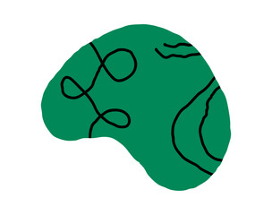 Hand drawn pencil organic shapes with doodle strokes and outlines, squiggles and scribbles. fluid, flowing, irregular elements in trendy colors.