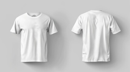 Fototapeta premium Dual-sided White T-Shirt template mockup.