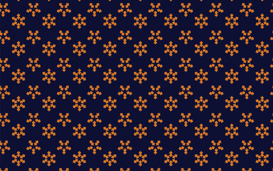 Luxury floral geometric pattern. Seamless vector background. Dark blue and gold ornament. Graphic floral pattern.	
