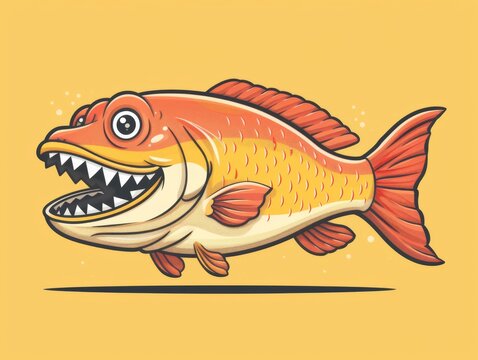 recommend clip art: Supersimple minimalist clean line art of a friendly cod fish who smiles with human teeth, in a logo style, generated with AI