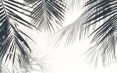 Fototapeta premium Summer Concept Palm Tree Shadow Background