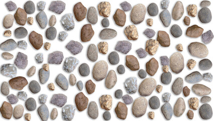 stone, small stone, gravel isolated on transparent background, suitable for design background for nature themes