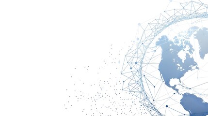 Stylized Global Connectivity Design with Sleek Blue Graphic Elements