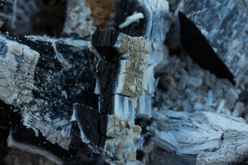 Macro photography of freshly used charcoal.