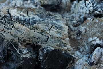 Macro photography of freshly used charcoal.