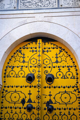 Tunis, Tunisia - 26 May, 2024. White-blue city of Sidi Bou Said, Tunisia. Eastern fairy tale with a French charm. View of an old historic building, Sidi Bou Said Carthage, Tunisia.