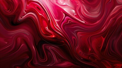 A digital abstract artwork with swirling maroon patterns and shapes against a contrasting background, resembling a fluid composition.